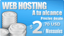 WebHosting a tu alcance, precios desde 2 USD