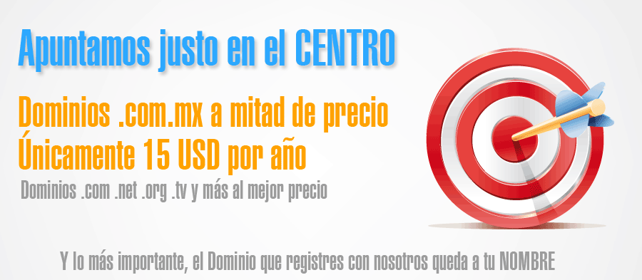 Registro de dominios al mejor precio del mercado, promociones .com.mx, .net, .mx, .com, .org y más